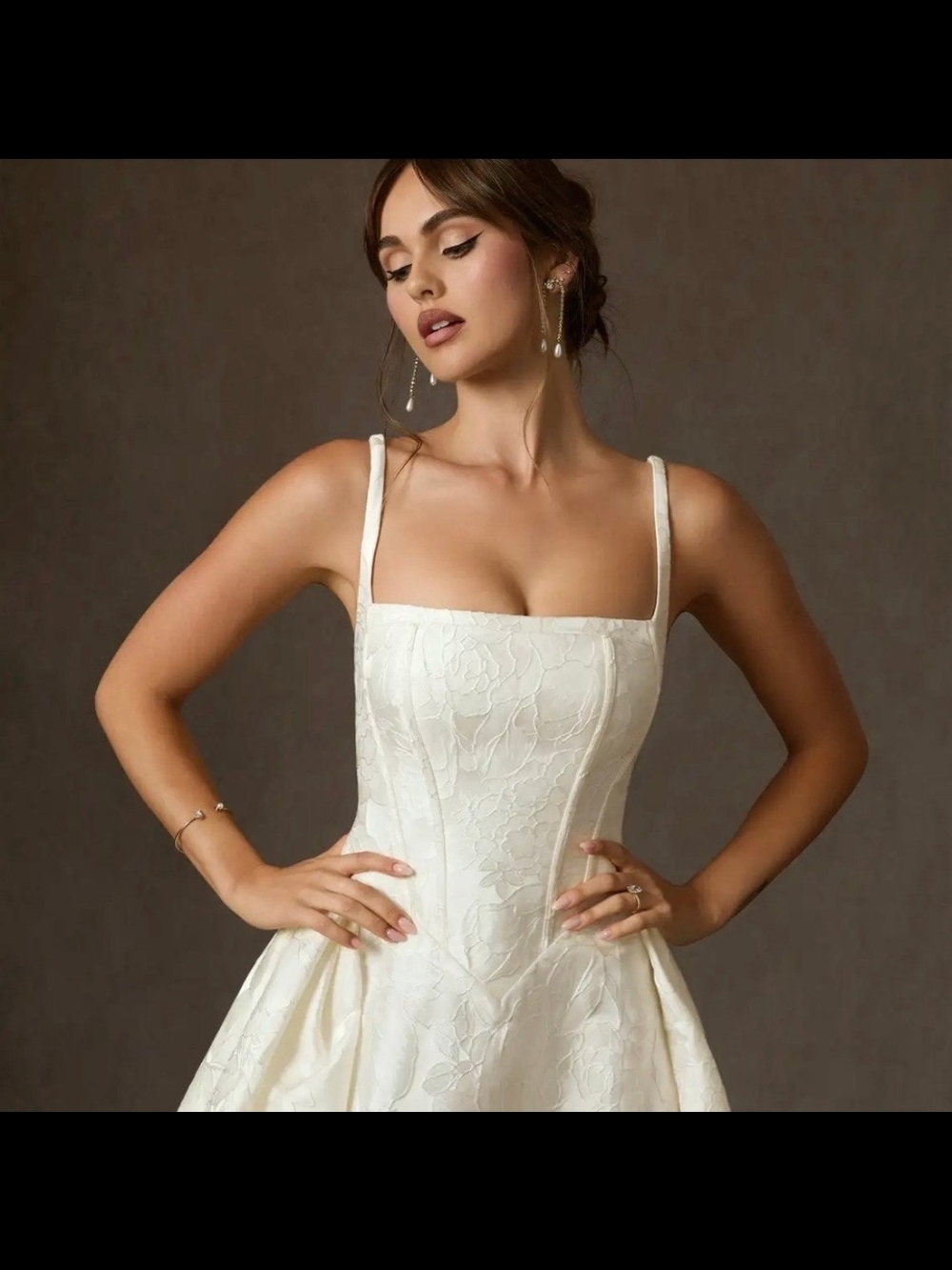 Azazie Ivory Sleeveless Ball Gown Wedding Dress - Picture 4 of 11